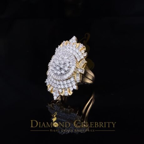 Diamond Celebrity's 11.00ct Cubic Zirconia 925 Sterling Silver Yellow Cocktail Womens Ring Size 9