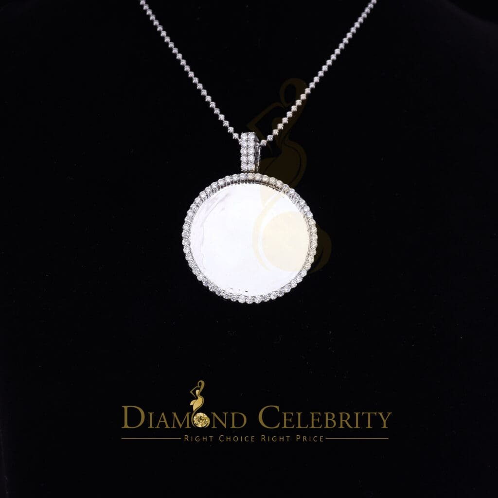 Diamond Celebrity's White Sterling Silver Pendent Round Shape charm ...