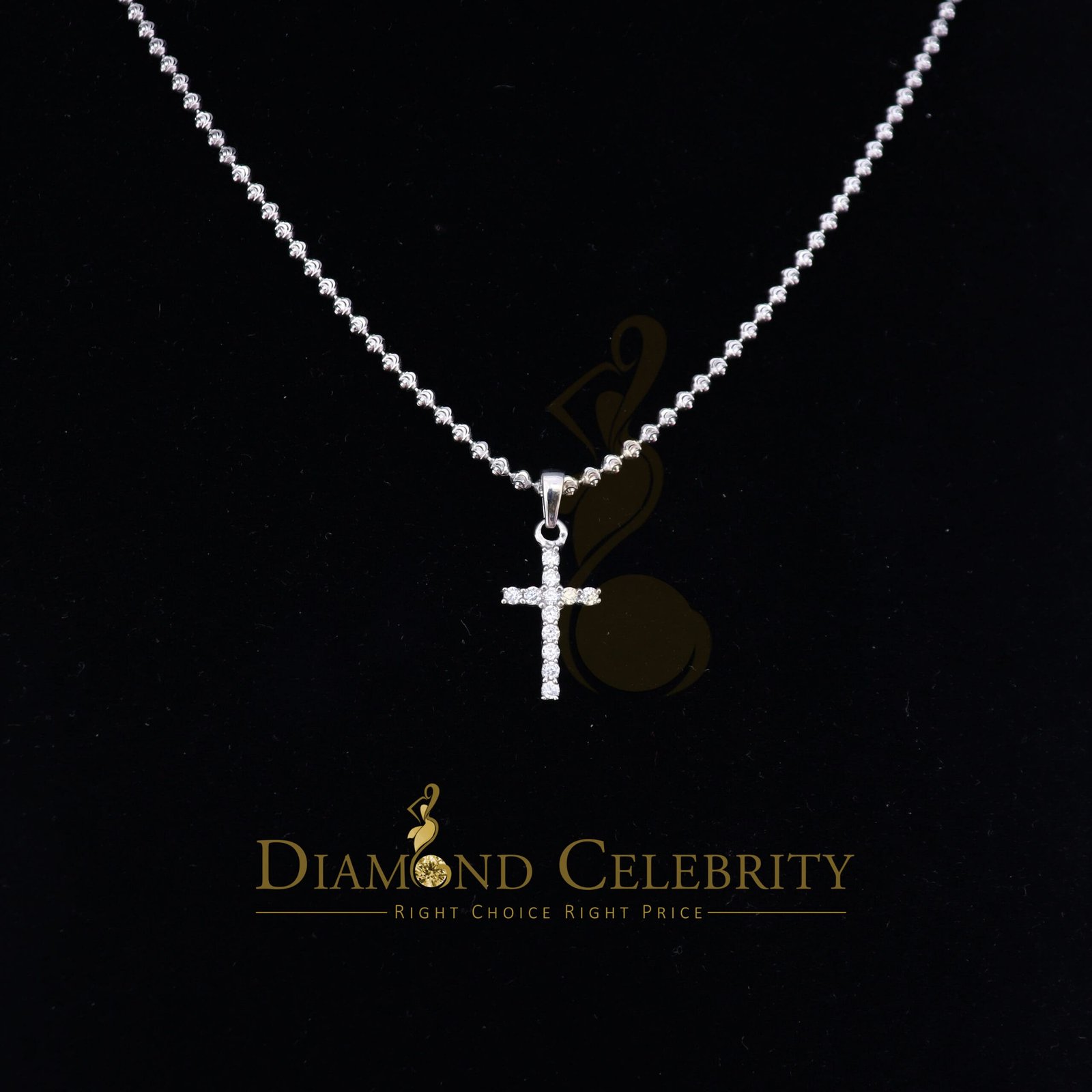 Diamond Celebrity's Promise White CROSS Shape Pendant Sterling Silver 0 ...