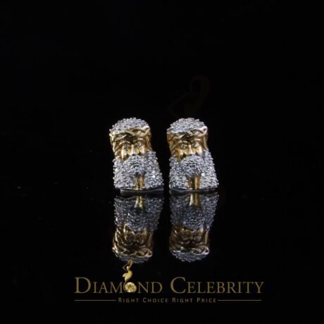 Diamond Celebrity's Jesus Face 0.33ct VVS 'D' Moissanite Men's/Womens 925 Yellow Silver StudEarrings