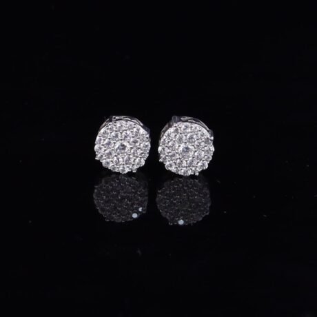 Diamond Celebrity's 925 Sterling White Silver 1.2ct Cubic Zirconia Round Women's Stud Earrings