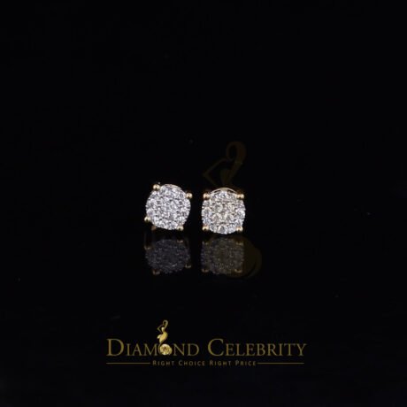 Diamond Celebrity's 925 Sterling Yellow Silver 0.84ct Cubic Zirconia Round Women's Stud Earrings