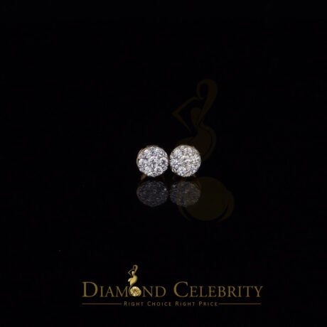 Diamond Celebrity's 0.94ct Cubic Zirconia 925 Yellow Silver Women's & Men's Hip Hop Square Earrings