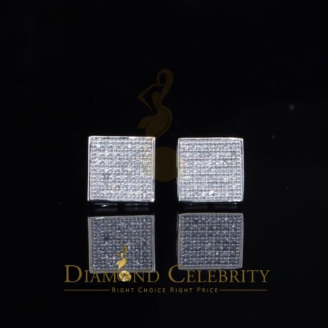 Diamond Celebrity's 925 Sterling Silver Diamond White 0.25ct Princess Shape Stud Earring For Womens