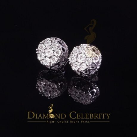 Diamond Celebtity's 0.10ct Diamond 925 White Silver For Men's & Womens Stud Round Earring