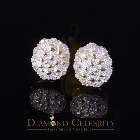 Diamond Celebtity's 0.15ct Diamond 925 Sterling Yellow Silver for Men's /Womens Stud Nugget Earrings