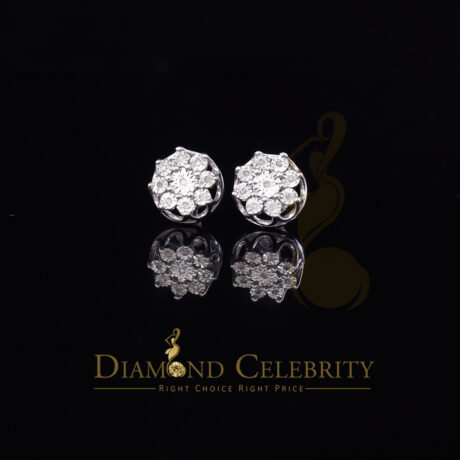 Diamond Celebtity's White 925 Sterling Silver 0.10ct Diamond For Men's & Women's Floral Earrings