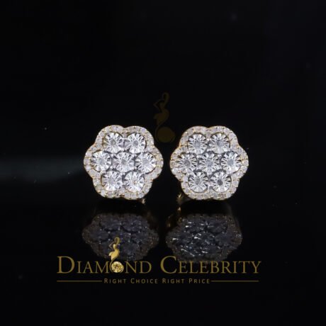 Diamond Celebtity's Miracle Set 0.40ct Real Diamond 925 Silver Yellow for Men / Women Stud Earring