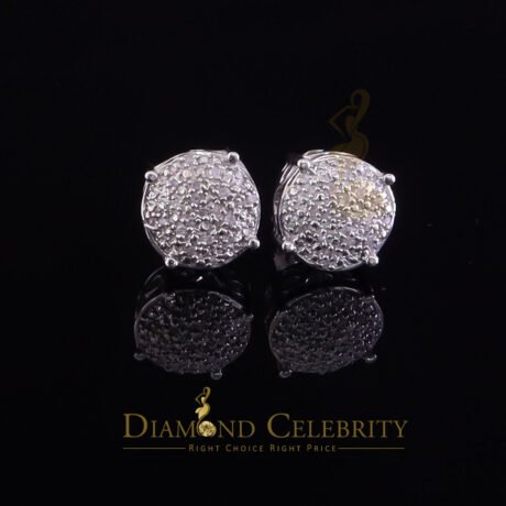 Diamond Celebtity's 0.10ct Diamond 925 Sterling White Silver for Men's & Womens Stud Round Earring