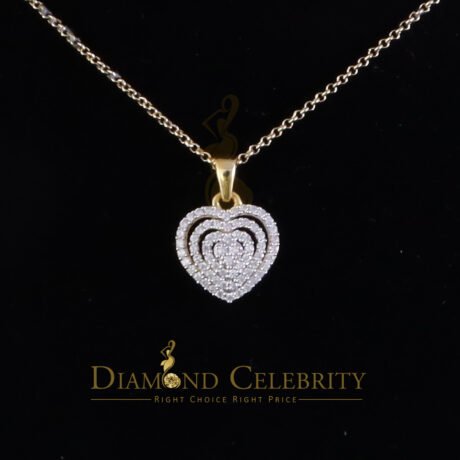 Diamond Celebrity's Promise Yellow Sterling Silver HEART Shape Pendant with 0.87ct Cubic Zirconia