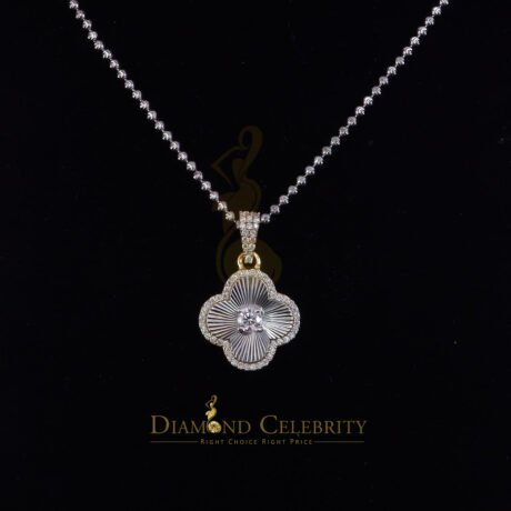 Diamond Celebrity's New Big Yellow 925 Silver 1.00ct VVS D Clr Moissanite Clover Pendant for Women