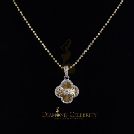 Diamond Celebrity's New Big White 925 Silver 1.00ct VVS D Clr Moissanite Clover Pendant for Women