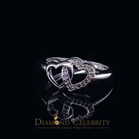 0.07 CT Real Diamond Womens 925 Sterling White Silver Shine Heart Ring Size 7