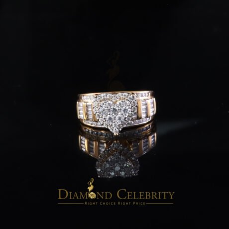 Diamond Celebrity's New Women Heart Cindarella Ring 925 Yellow Silver1.20ct VVS D Clr.Moissanite SZ7